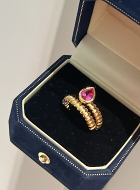 女纯银复古中古蛇骨戒指