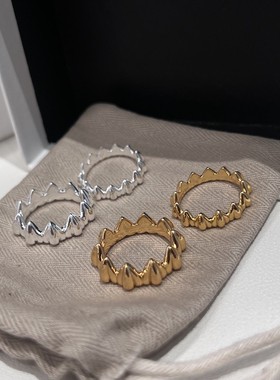 女925纯银设计感桃心爱心戒指