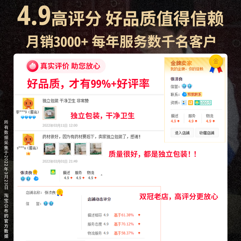 张济良中药材店铺实体店房品质专卖正品中草药可打粉茯苓500g大全-图0