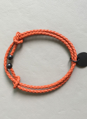 小羊皮编织手链DYI真皮情侣手绳