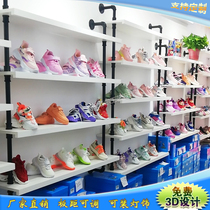 Child Shoes Shop Shoe Rack Upper Wall Display Rack Shop Online Red Commercial Floor Style Creative Multilayer Clothing Store Bag Shelving