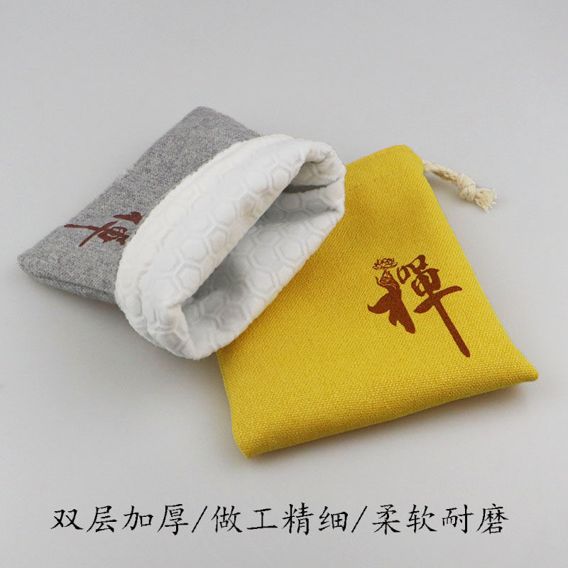 禅字加厚棉麻文玩布袋盘珠小布袋子核桃手串首饰收纳包装袋茶杯袋,淘宝优惠券,粉丝福利购,淘宝优惠卷