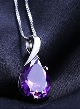 纯银心形刻字生日礼物项链送女友