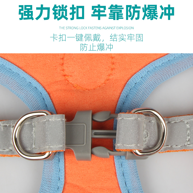 背心式狗狗牵引绳小型犬胸背带泰迪比熊博美幼犬宠物狗链子遛狗绳 - 图3