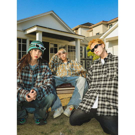 MANYSTON American casual thin long-sleeved shirt