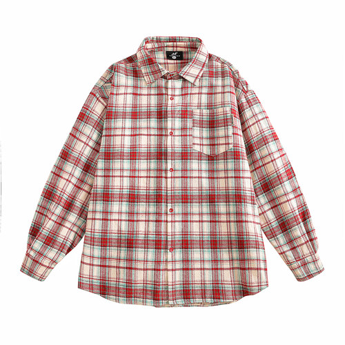 清MANYSTON美式复古格子衬衫男夏季纯棉休闲衬衣外套痞帅炸街寸衫 - 图3