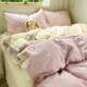 Ins girl cute lace KT cat washing cotton bed four-piece set non-pure cotton dormitory bed sheet three-piece set 4