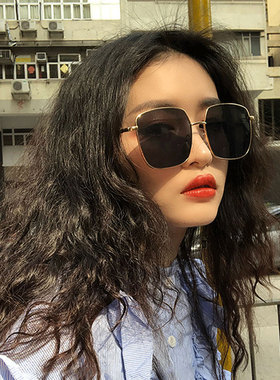 方形墨镜黑色大框偏光显瘦太阳镜