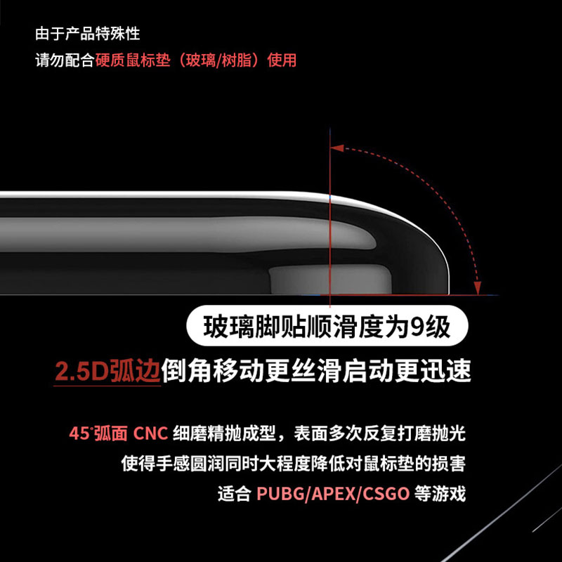 SpaceGlide钢化康宁玻璃鼠标脚贴狗屁王GPW卓威ECV2V3pro小圆点 - 图1