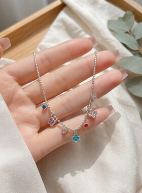 SweetGirl四叶花流苏锁骨链