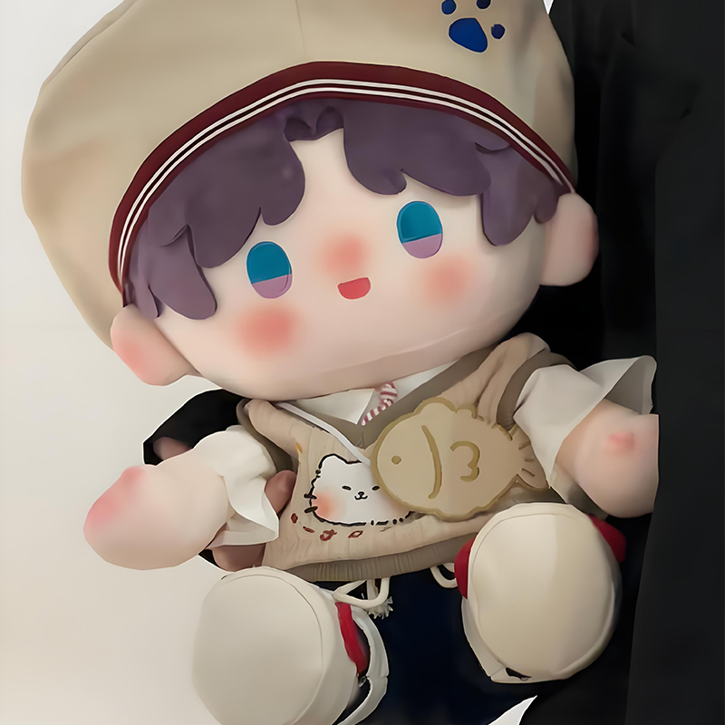 小猫抱抱鱼40cm棉花娃娃衣服一番赏无属性40厘米玩偶坐姿娃衣替换 - 图0