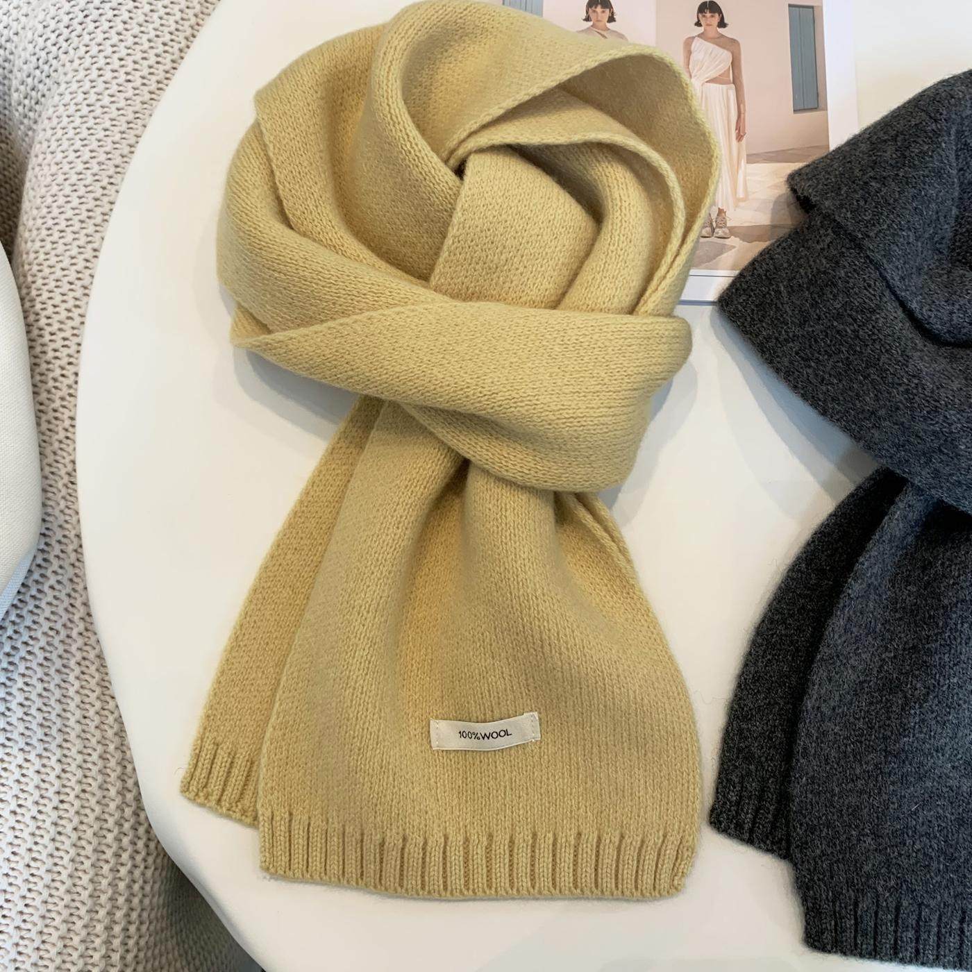 精选100%澳洲羊毛围巾女2025冬新款高级绒感纯色百搭保暖情侣围脖,淘宝优惠券,粉丝福利购,淘宝优惠卷