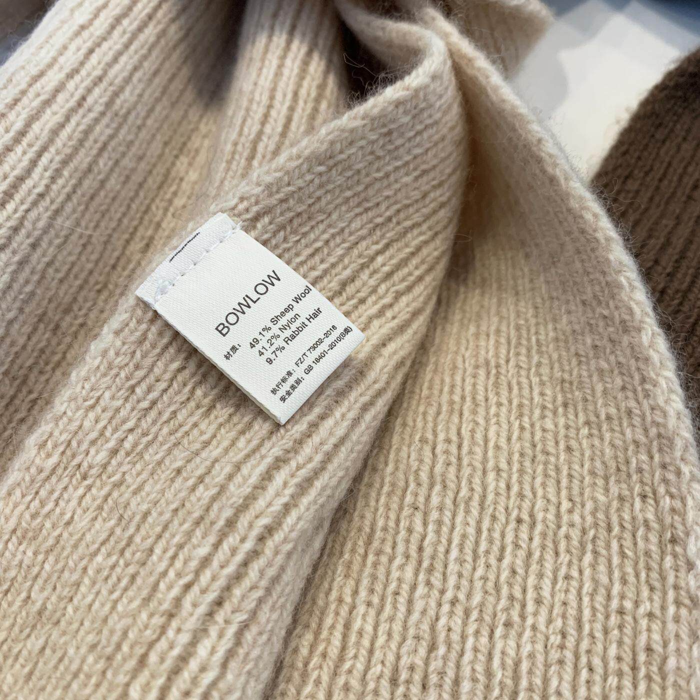 加厚兔绒混纺围巾女秋冬季2025新款韩版时尚洋气百搭软糯情侣围脖 - 图1