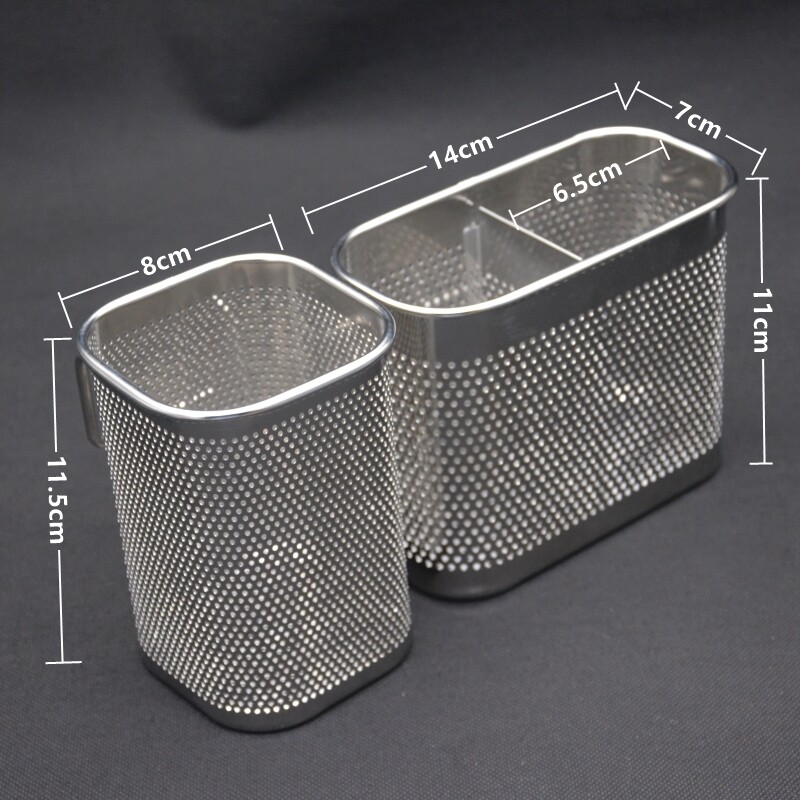 Stainless steel chopstick tube chopstick basket wall-mounted kitchen chopstick storage rack household chopstick cage drain rack