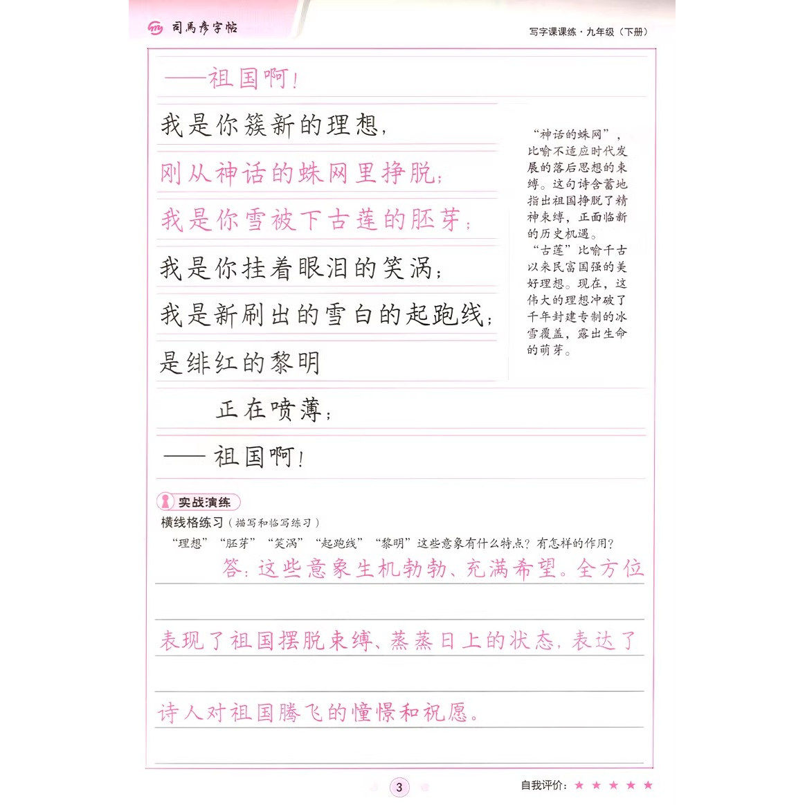 2026春司马彦字帖写字课课练九年级下册语文人教版 初中9九下语文教材同步练字帖状元学霸写字课生字抄写本描红本临摹本默写摹写本,淘宝优惠券,粉丝福利购,淘宝优惠卷