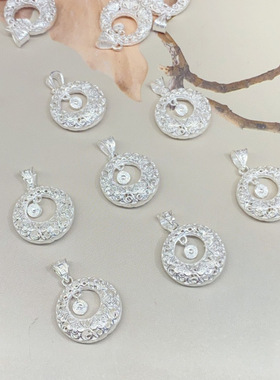 足银990花丝镂空灵动平安扣吊坠  时尚潮流 精品现货一件代发