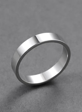 足银999素圈戒指女男简约高级感情侣对戒小众设计食指戒冷淡风