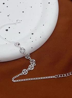 足银990碎银几两手链女小清新高级感招财貔貅银手饰简约百搭手链