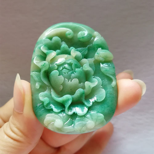 收藏天然玉石独山玉花开富贵吊坠南阳玉独玉牡丹花吊坠挂件送证书 - 图3