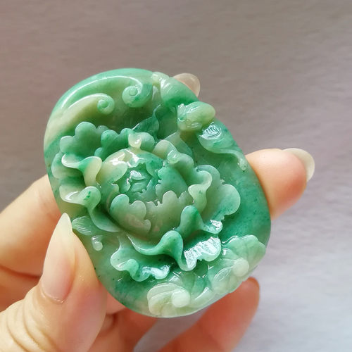 收藏天然玉石独山玉花开富贵吊坠南阳玉独玉牡丹花吊坠挂件送证书 - 图2