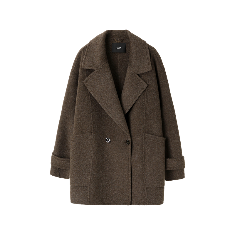 沫晗依美含羊驼莱赛尔羊毛大衣2025冬季老钱气质一手长双面呢外套 - 图3