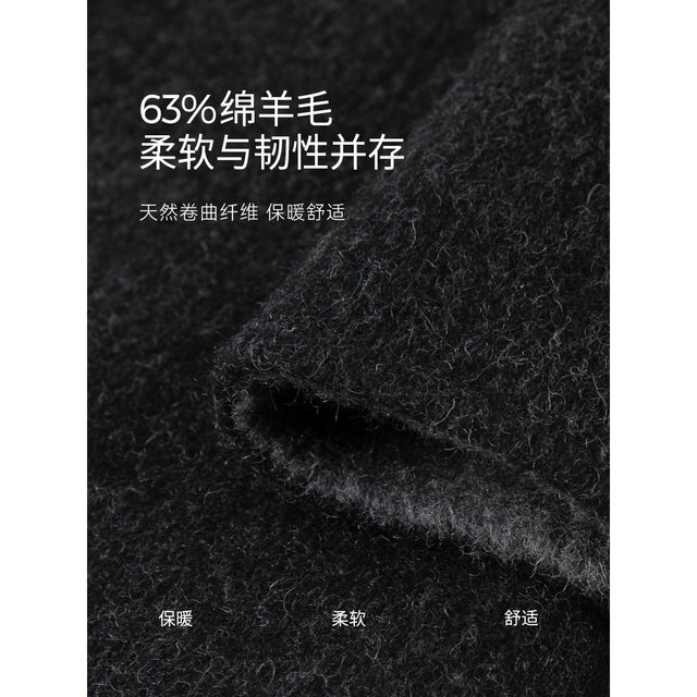 沫晗依美温暖格调双面双色连帽双面呢羊毛大衣25冬季时尚羊毛大衣