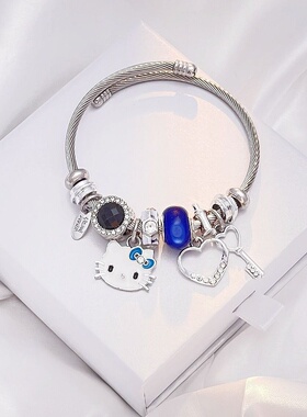 跨境日系动漫手镯三丽鸥凯蒂猫潘家多拉串珠diy手链饰品手串
