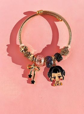 配件吊坠开口POP手链女礼不锈钢