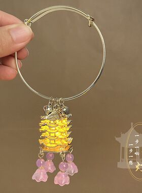 流苏百搭手饰品女宫廷镯子古风