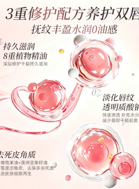 和风雨玫瑰精油特润唇膏女保湿滋润防干裂护唇补水淡化唇纹去死皮