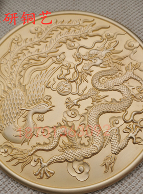 定制黄铜精雕铜花背景创意墙壁饰