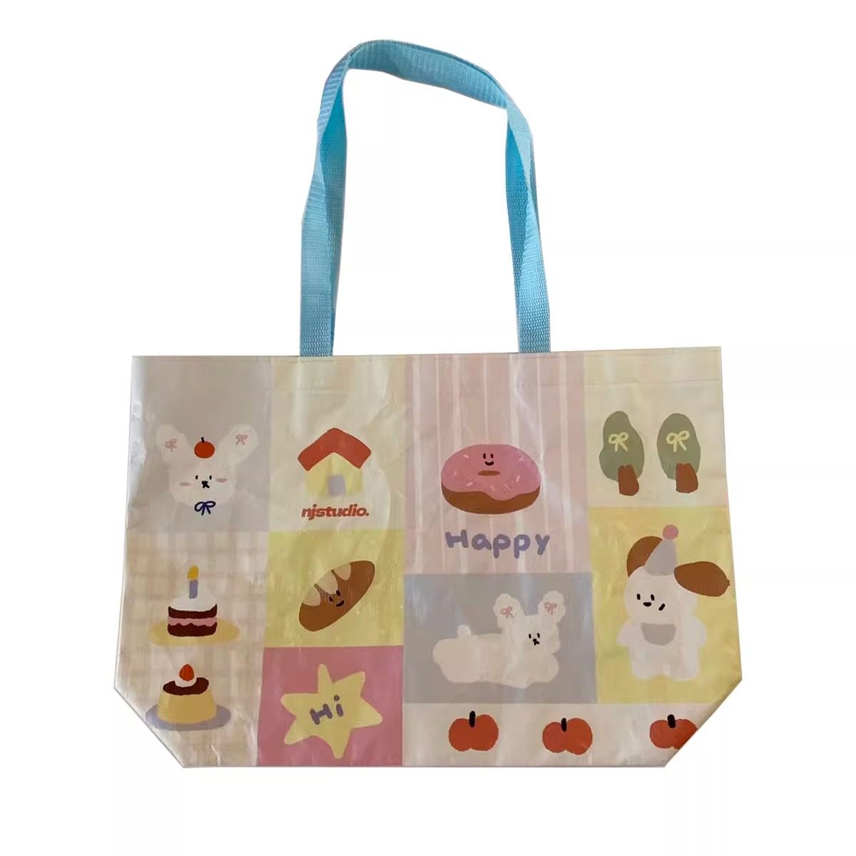 可爱购物单肩编织袋多巴胺环保大容量整理包原创游泳收纳袋多功能,淘宝优惠券,粉丝福利购,淘宝优惠卷