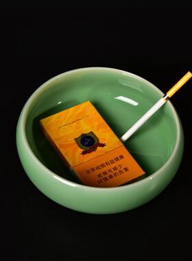 特价微瑕龙泉青瓷烟灰缸茶渣缸