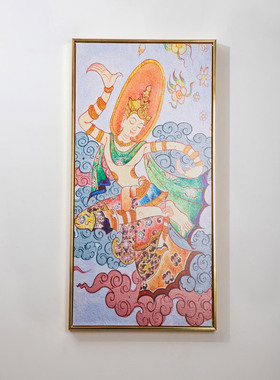 东南亚风人物装饰画泰式养生馆