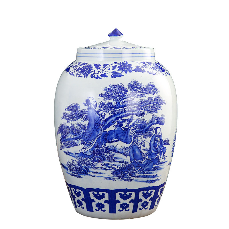 景德镇陶瓷米缸米桶水缸20/30斤50斤100斤带盖密封防潮储物罐防虫,淘宝优惠券,粉丝福利购,淘宝优惠卷