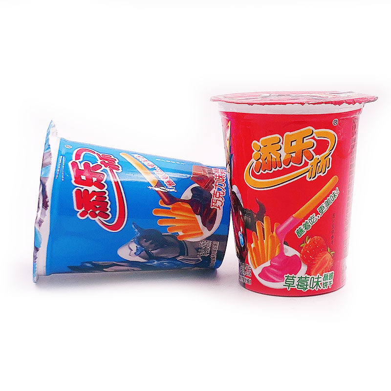 添乐奥特蘸酱杯手指饼干草莓巧克力味6杯组合休闲零食25gx6_虎窝淘