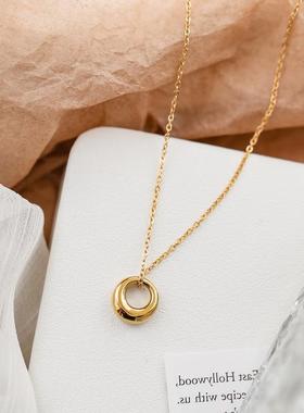 温柔气质小圆环项链女夏锁骨链