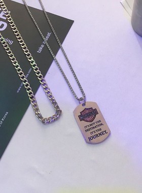 欧美潮牌街头军牌设计感项链