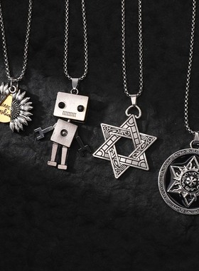 长款吊坠项链简约钛钢毛衣女