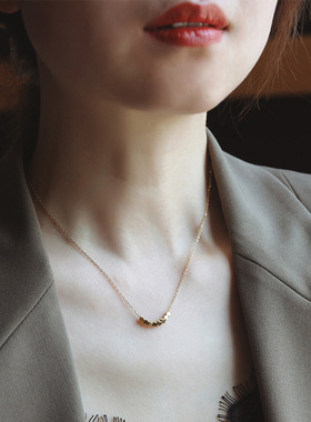 八方来财碎银子小方糖钛钢项链