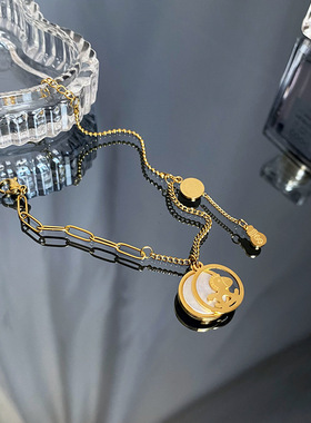 小马吊坠钛钢马上有钱简约手链