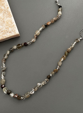 天然石高级感百搭女式个性锁骨链