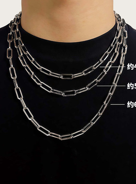 刘亦菲同款轻奢环环相扣粗链条钛