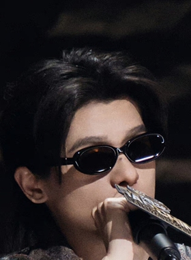 中国新说唱2024法老同款眼镜太阳墨镜复古猫眼男女嘻哈GM椭圆户外