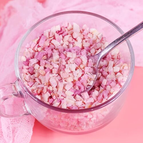 冻干水蜜桃丁碎粒桃子干桃肉黄桃白桃脆丁烘焙蛋糕装饰原料水果干 - 图0