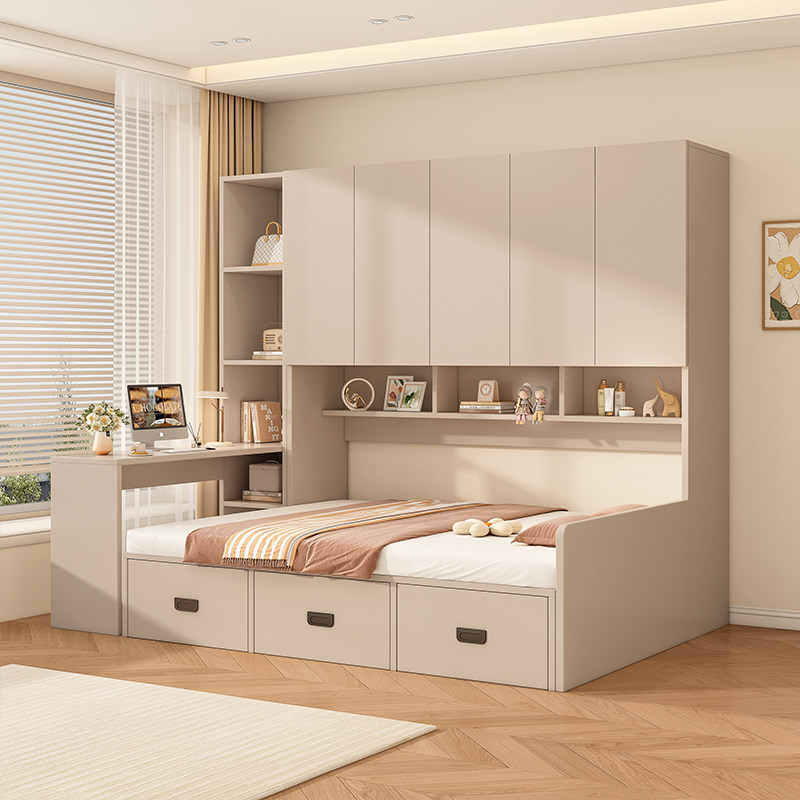 衣柜床一体小户型榻榻米衣柜卧室实木儿童床多功能书桌衣柜储物床,淘宝优惠券,粉丝福利购,淘宝优惠卷