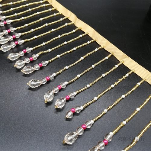 精美婚服吊坠饰品钉珠水晶珍珠流苏织带花边吊窗帘 婚纱服diy辅料 - 图0