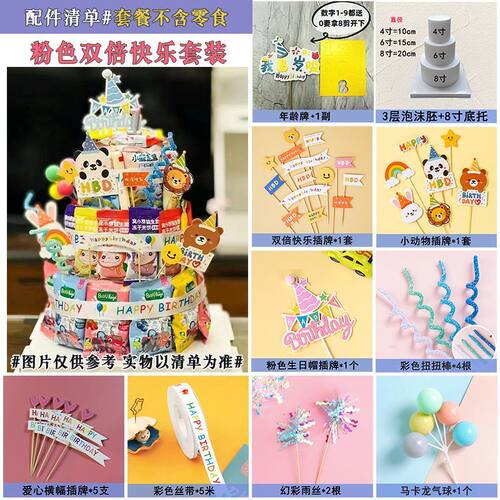 小红书同款生日道具仪式感零食蛋糕diy材料插件儿童模型泡沫摆件 - 图3