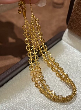 S925纯银手链蕾丝花边时尚优雅复古精致轻奢高端小众级感气质环潮