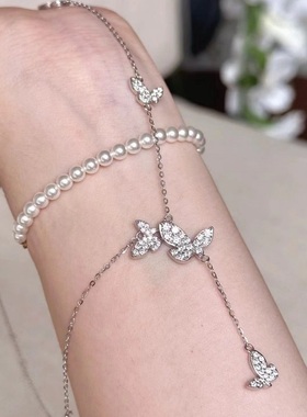 法式复中古S925真金高碳钻蝴蝶项链轻奢小众高端级设计感锁骨颈链